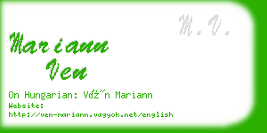 mariann ven business card